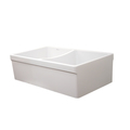 Whitehaus Rvrsbl Dbl Bowl Sink W/ 2" Lip On One Side And 2 ½" Lip On The Opposit WHQDB532-WHITE